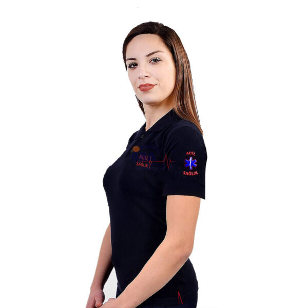 Özel Acil Sağlık Lacivert Polo Yaka T-Shirt - Görsel 2