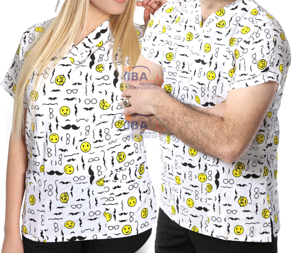 Terikoton Üst Desenli (Emoji-Bıyık)