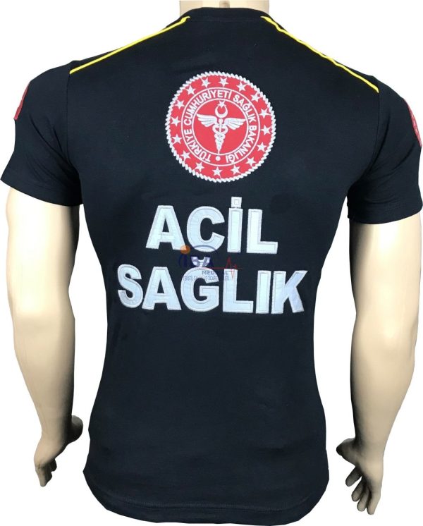 112 Lacivert Penye Koton V Yaka T-Shirt - Görsel 3