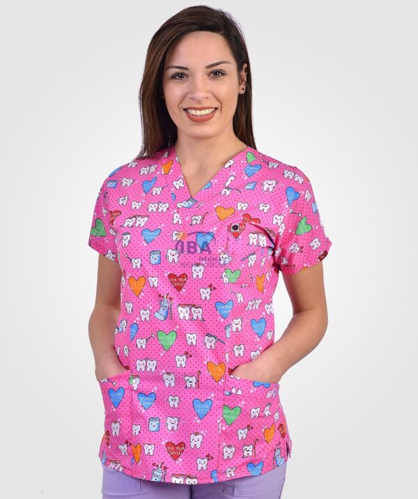 Terikoton Üst Desenli (Pembe Dişler ve Diş Macunu)