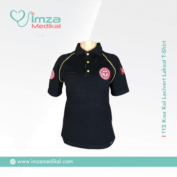 112 Kısa Kol Lakost T-Shirt Lacivert