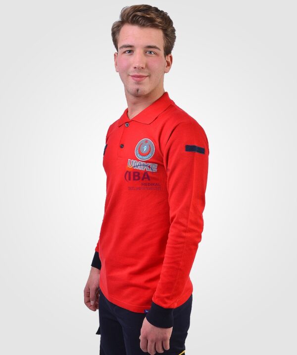 UMKE Kırmızı Polo Yaka UZUN T-Shirt - Görsel 8