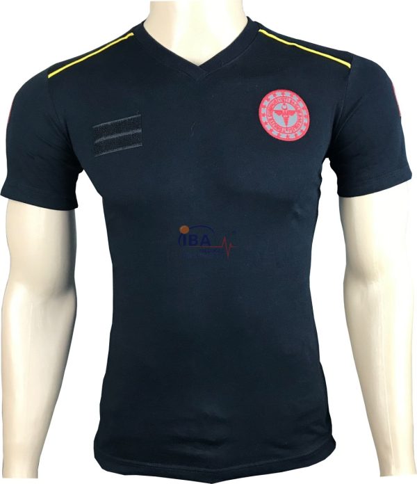 112 Lacivert Penye Koton V Yaka T-Shirt