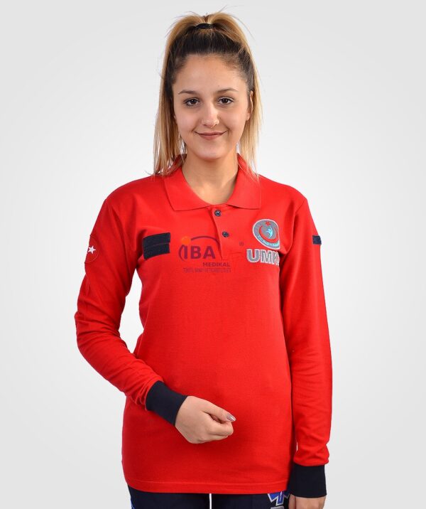 UMKE Kırmızı Polo Yaka UZUN T-Shirt - Görsel 5