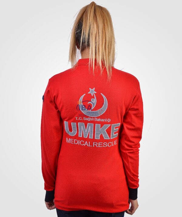 UMKE Kırmızı Polo Yaka UZUN T-Shirt - Görsel 2