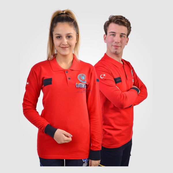 UMKE Kırmızı Polo Yaka UZUN T-Shirt