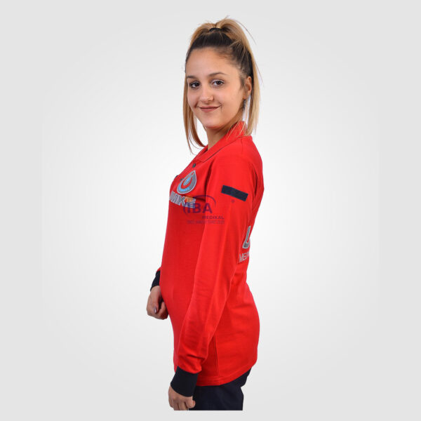 UMKE Kırmızı Polo Yaka UZUN T-Shirt - Görsel 6