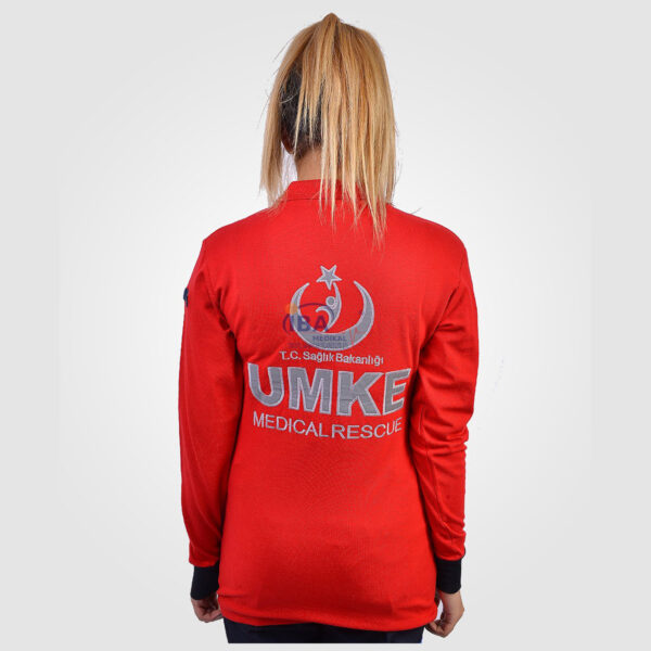 UMKE Kırmızı Polo Yaka UZUN T-Shirt - Görsel 7